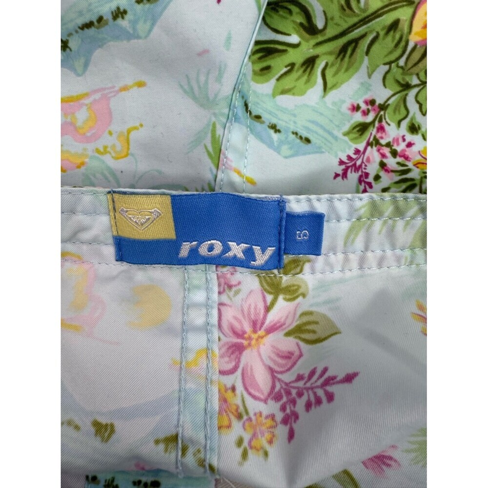 Roxy Women's Shorts Mint Floral Tropical with a back pocket, flowy, maximalism - Picture 7 of 8